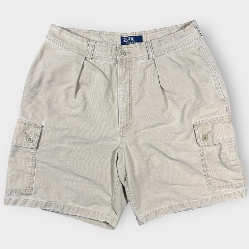 Polo Ralph Lauren‎ Men’s 34 Tan Pleated Cargo Shorts Classic Fit 100% Cotton